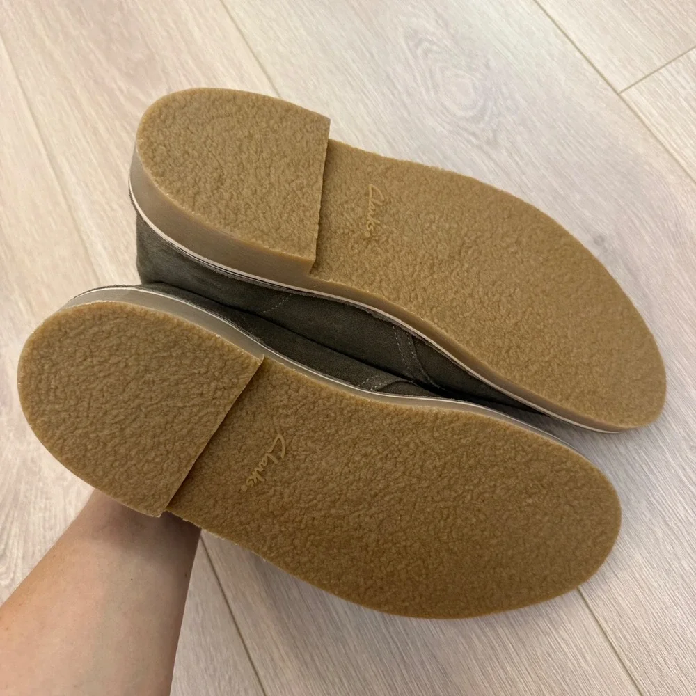 Clarks Mens Bushacre 3 Olive Suede Chukka Desert Boots Sz 10 OrthoLite 26153531